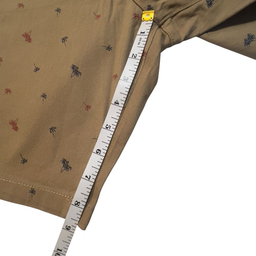 Jachs NY Dark Khaki Tree Print Twill Shorts Size 31 (33" Waist) Stretch Classic - Picture 4 of 7